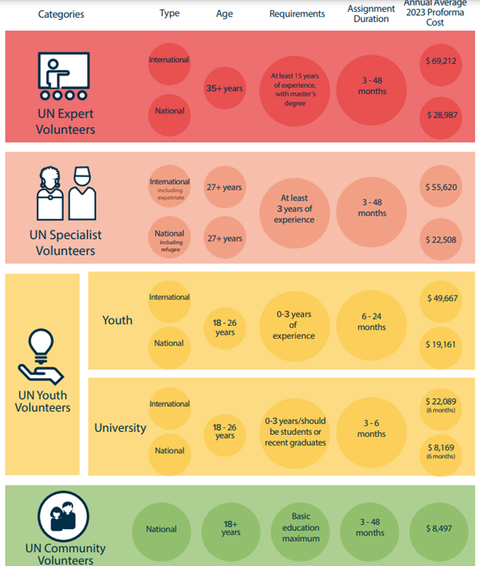 UN Volunteer categories